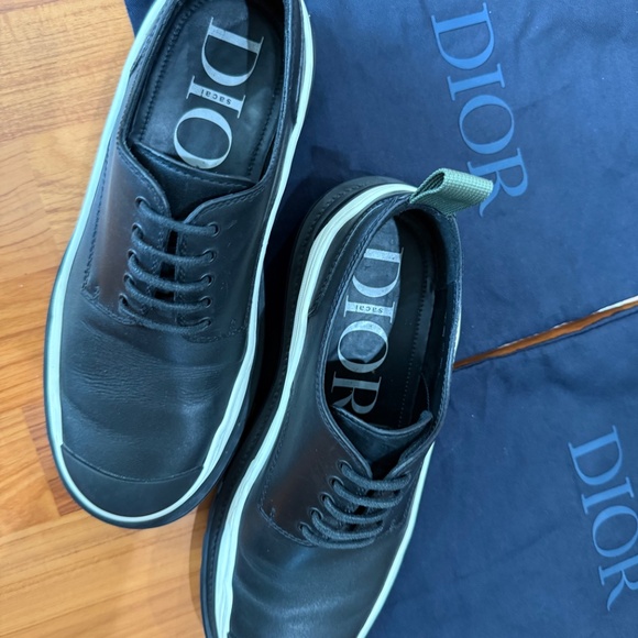 Dior x Sacai Black Men's Derby Shoes Sz 8 Orig. $1600 - Picture 6 of 12